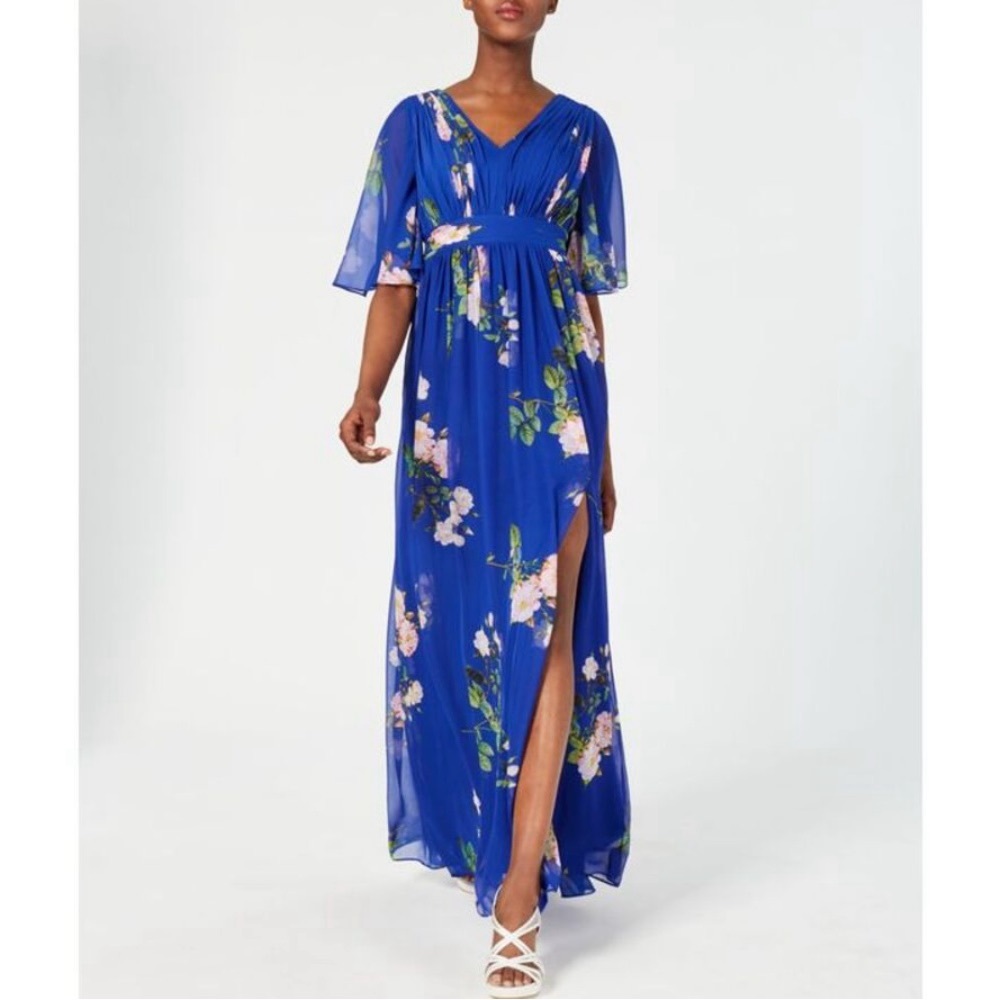 Floral Blue Maxi Dress